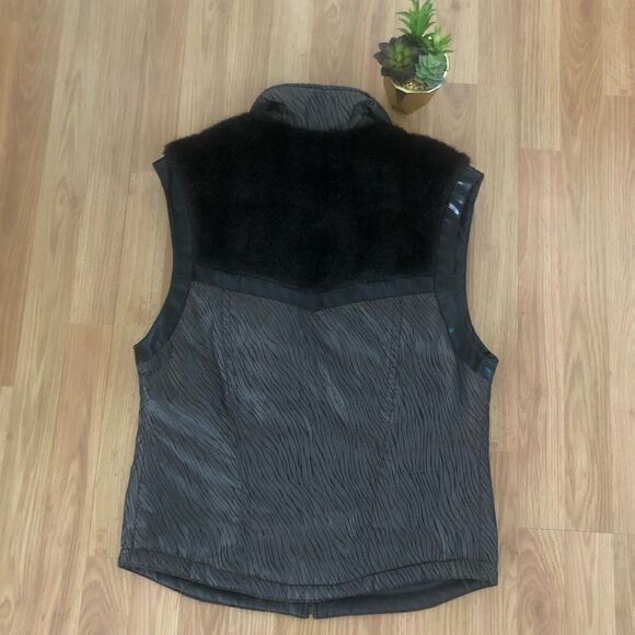 Emmegi Ski Vest Faux Fur Brown Winter Vest Animal Print - Picture 10 of 10